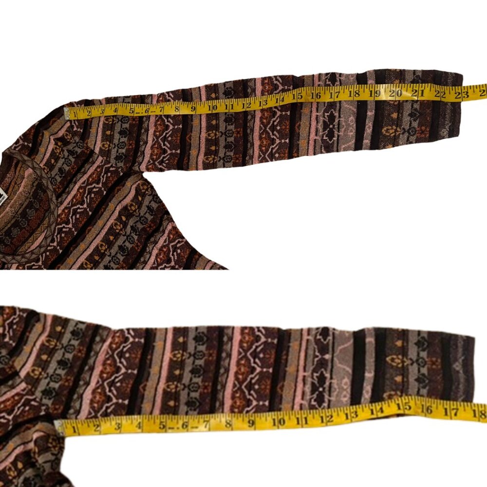MISSONI VALENTINO S.P.A. MULTICOLOR LUREX JACQUARD KNIT DRESS SZ 10, SCOOP NECK - Picture 11 of 13